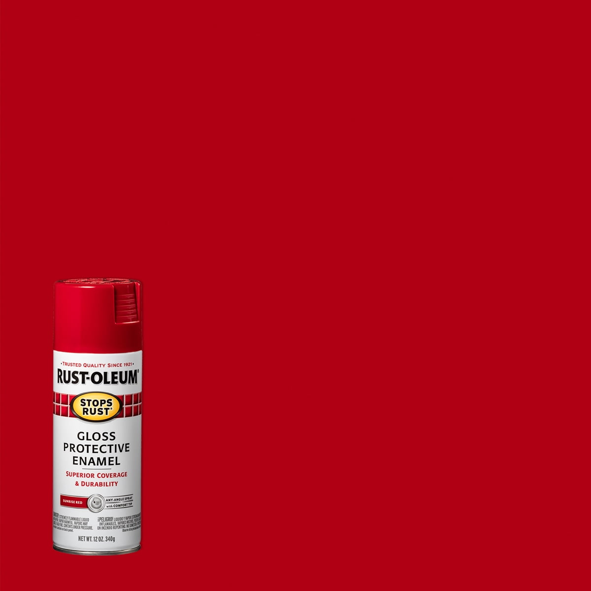 (2 pack) Sunrise Red, Rust-Oleum Stops Rust Gloss Protective Enamel Spray Paint, 12 oz, 6 Pack