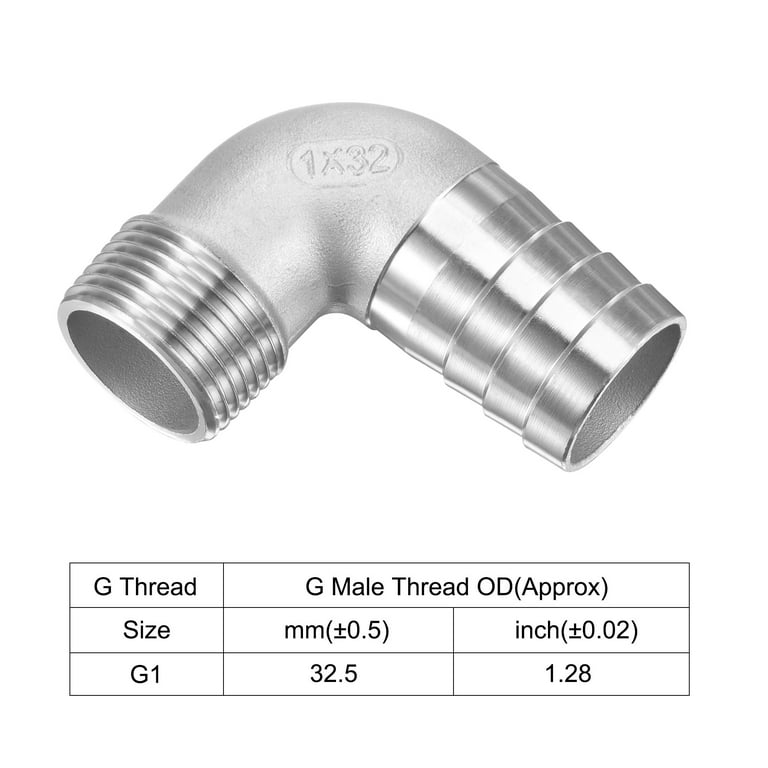 Unique Bargains 304 Stainless Steel Hose Barb Fitting Elbow