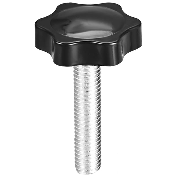 Perilla de sujeción Uxcell M10x1.97'' Perillas de tornillo de estrella con rosca macho de metal tono plateado 1 pieza