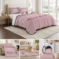 thumbnail image 6 of Twin XL Quilt Set 68''x98'', Pink Lightweight Summer Bedspread Coverlet Set with 2 Pillow Shams, She Leaves A Little SPARKLE Wherever She Goes Breathable All Season Quilt Bedding for Dorm/Guest Room, 6 of 9