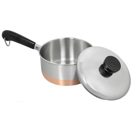Revere 1400 Line 1-Quart Covered CopperBottom Saucepan, Stainless Steel