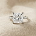 thumbnail image 4 of Pompeii Certified 4 1/3Ct Princess Cut Hidden Halo Engagement Ring 14k Gold/Pt Lab Grown, 4 of 6