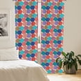 thumbnail image 2 of Ambesonne Flora Curtains, Digital Drawn Rose Pattern, Pair of 28"x95", Pale Mustard Teal Salmon, 2 of 5