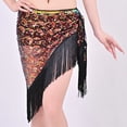 thumbnail image 3 of Xfvqtps Woman Sequin Dance Skirt Tassel Triangular Belt Belly Dancing Waist Towel Waist Chain Hip Towel Performance Skirt Red, 3 of 6