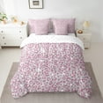 thumbnail image 2 of Manfei Cheetah Print 7-Piece Twin Bedding Sets,Bling Glitter Bedding Comforter Set,Grey Pink Breathable Sheet Sets,Super Cozy Animal Room Decor,Reversible, 2 of 6
