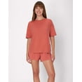 thumbnail image 2 of Hanes Originals 2 Piece Lounge Set, Comfywear SuperSoft Boxy T-Shirt & Sleep Shorts Loungewear Natural Cedar/Natural Cedar L Women's, 2 of 9