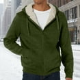 thumbnail image 6 of Sherpa Lined Hoodies for Men Heavyweight Full Zip up Sweatshirt Thick Fleece Jackets Winter Warm Soft Coats Sweater Dark Green M, 6 of 9