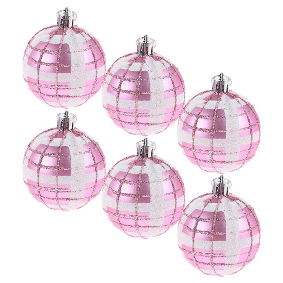 Homoyoyo 6-Pack Shatterproof Valentine’s Day Hanging Ornaments with Plaid Design, Decorative Baubles for Home, Party, Holiday Decor