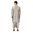 thumbnail image 3 of Mens Handmade Art Silk Loop Button Designer Kurta Dhoti Set/Mens Indian Sherwani, 3 of 5