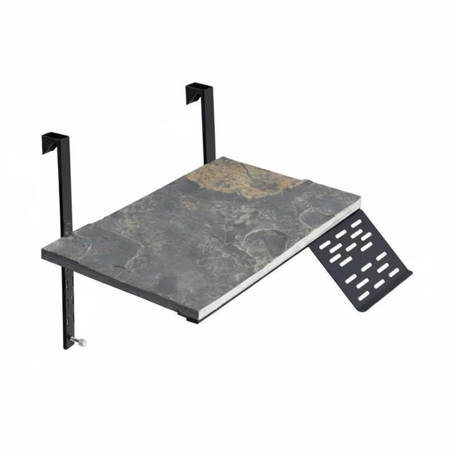 Rushawy Turtle Basking Platform Rock Perch Dock Stainless Steel Baked Paint Ladder Adjustable Height Great for Small Aquarium Habitats