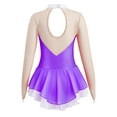 thumbnail image 4 of YEAHDOR Kids Girls Figure Ice Skating Dress Mesh Hollow Back Sequins Tulle Leotard Dress, 4 of 7