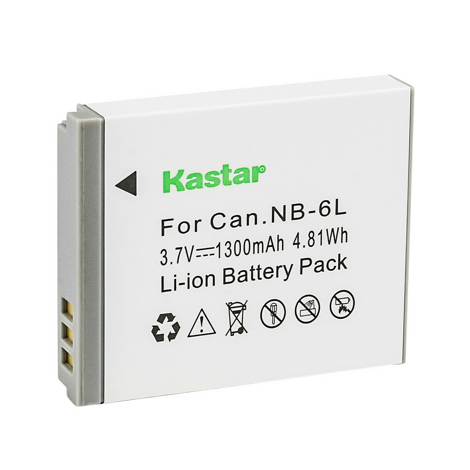 Kastar 1-Pack NB-6L Battery 3.7V 1300mAh Replacement for Canon PowerShot SX530 HS, SX540 HS, SX600 HS, SX610 HS, SX700 HS, SX710 HS Camera - image 1 of 3