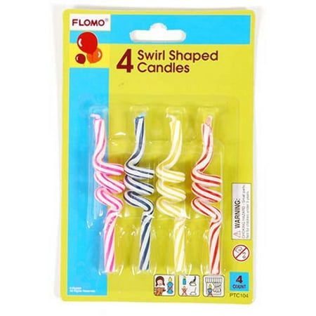Swirl Shaped Candles - 4 pack Case Pack 36
