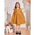 thumbnail image 4 of Arshiner Toddler Girl Dress Knitted Ruffle Sleeve Pocket Dresses A-Line Flared Fall Winter Dress, 4 of 5