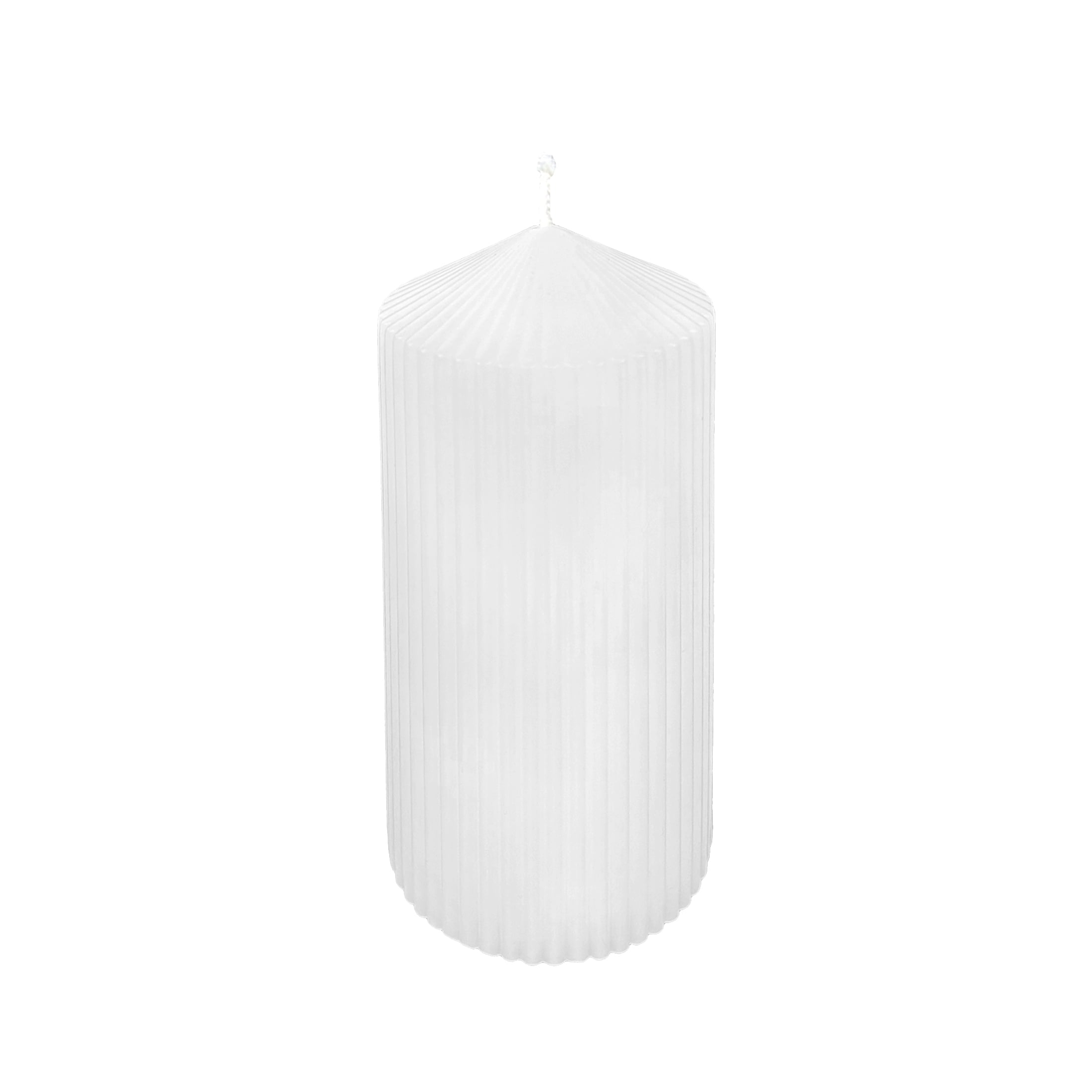 Mainstays Unscented Ribbed Pillar Candle, 3 inches x 6 inches Height, White