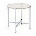thumbnail image 2 of HomeRoots 485859 24 x 24 x 24 in. Chrome & White Oak Manufactured Wood & Metal Round End Table, 2 of 5
