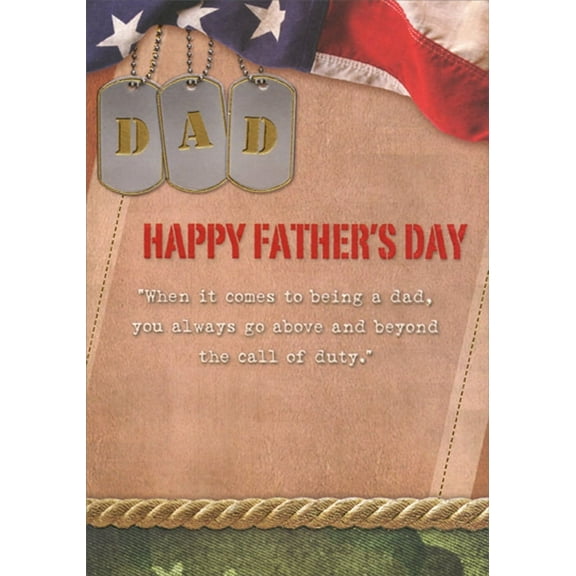 Designer Greetings Dad Dog Tags: Above and Beyond Military Service Father's Day Card