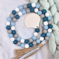 thumbnail image 4 of Sea Style Wooden Bead Garland with Tassel and Wooden Home Sign Rustic Farmhouse Tiered Tray Decorations, 4 of 5