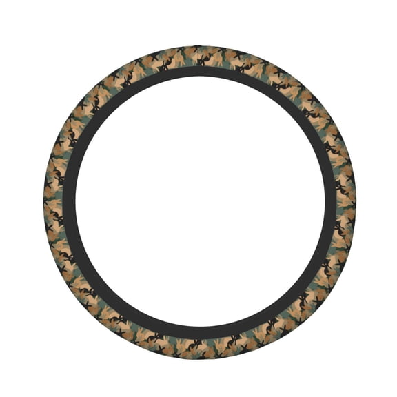 Picia Camouflage Rabbit Car Steering Wheel Cover, Non-Slip, Breathable, Universal 15 inch