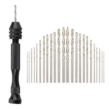 EEEKit Precision Pin Vise Hobby Drill Mini Micro Hand Twist Drill Bits Set Holes Drilling Rotary Tools Kit, 0.5-3mm, Set of (Artu Drill Bits Best Price)