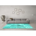 thumbnail image 3 of Ahgly Company Indoor Round Patchwork Turquoise Blue Transitional Area Rugs, 8' Round, 3 of 4