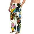 thumbnail image 2 of Tropical Leaf Flower Parrot Men'S Pajama Pants Soft Sleep Lounge Pants Pjs Bottoms With Pockets Xx-Large, 2 of 6