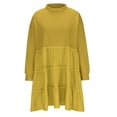 thumbnail image 6 of DailyTrove Women's Oversized Long Sleeve Mini Dress, Casual Office & Daily Wear, Mid-Weight Cotton Blend, Relaxed Fit, Solid Color, 6 of 6