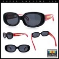 thumbnail image 2 of Womens Metal Chain Jewel Arm Oval Rectangle Mod Plastic Sunglasses Black Red - Black, 2 of 7