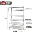 thumbnail image 4 of Hyper Tough 6-Tier Wire Storage Shelves with Liners, 48" W x 18" D x 72" H, 3600 lb Load Capacity, Chrome, 4 of 10