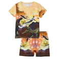 thumbnail image 2 of WIBACKER 2-Piece Summer Pajamas for Kids Boys Dinosaur Short Sleeves Tee and Shorts Toddler Cool PJs Set Size 3-12Y, 2 of 10