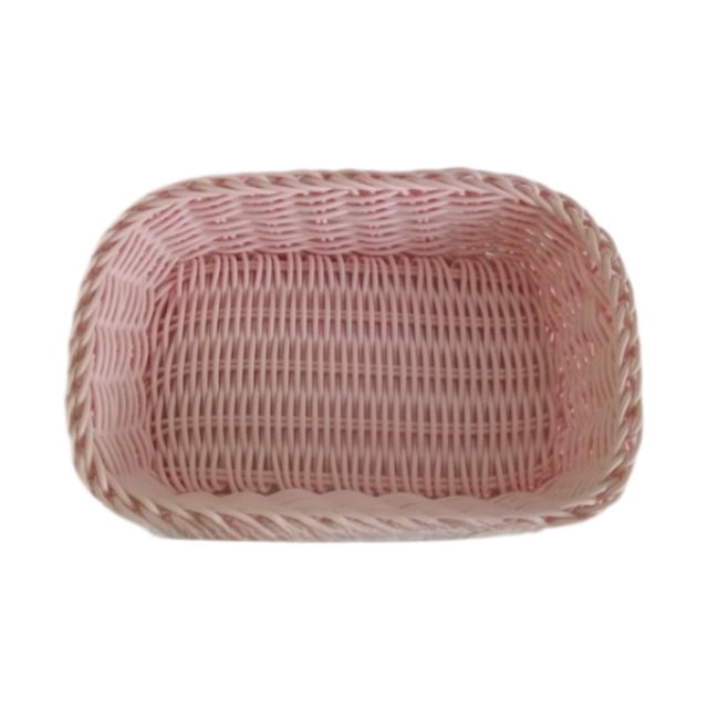 Bin de almacenamiento de mesa organización de cajas de cajas de canasta para la mesa de café de la entrada del hotel 7.87 pulgadas 5.51 pulgadas2.17 Rosa