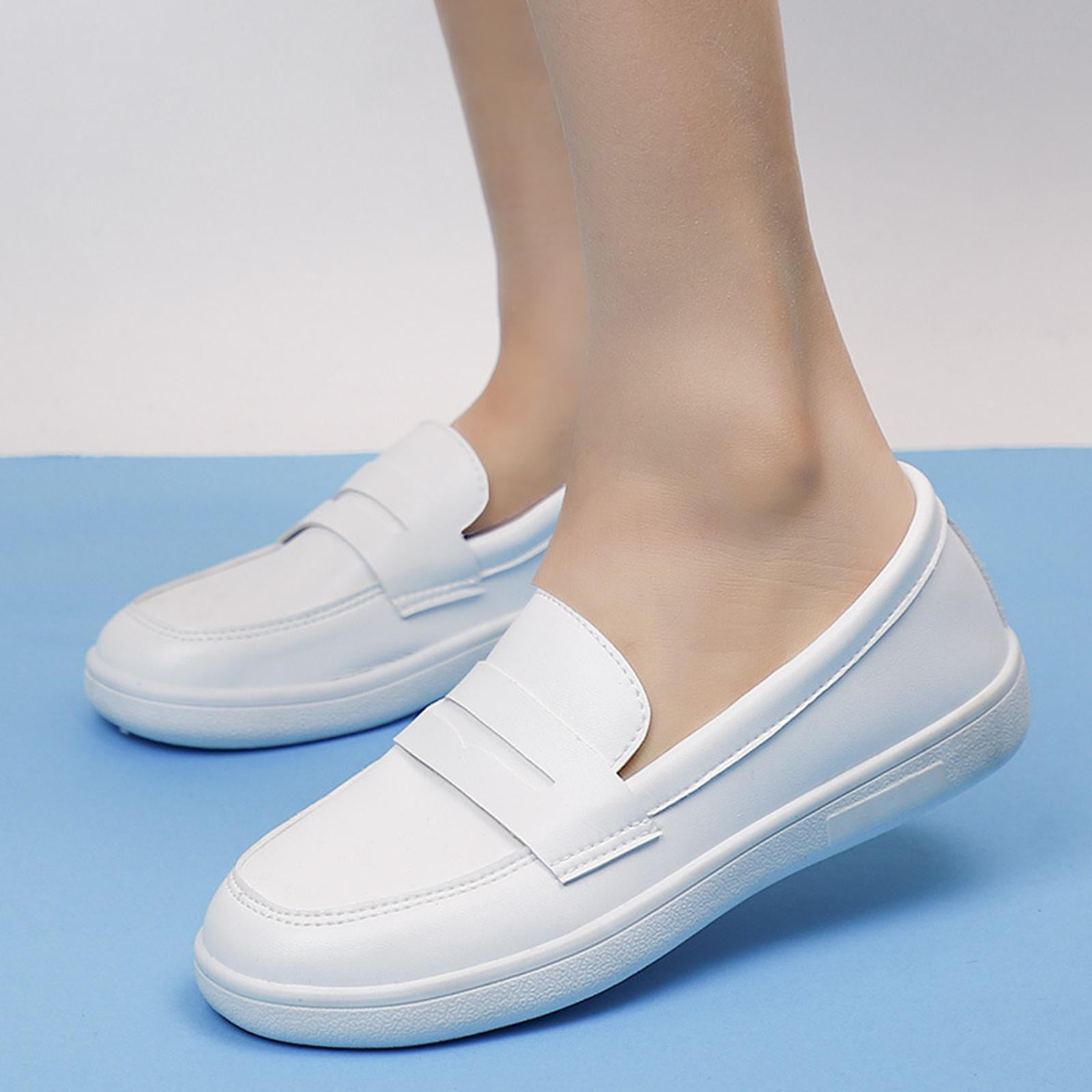 Zapatos de enfermería Perfecl PU cuero blancos transpirables 37