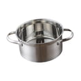 thumbnail image 2 of Hot Pot olla pequeña para shabu en acero inoxidable antigolpes y fácil de transportar con asas dobles adecuada para cocina restaurante catering buffet Plata, 2 of 9
