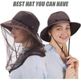 thumbnail image 5 of Head Net Hat, Safari Hat Sun Hat Bucket Hat with Hidden Net Mesh 1Pack, 5 of 6