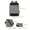 thumbnail image 2 of Three-piece Backpack Large-capacity USB Charging Business Casual Men's Oxford Cloth Computer Backpack, 2 of 5