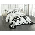 thumbnail image 3 of Ambesonne Black White Quilted Bedspread Set 3 Pcs, American Soccer Dot, Queen Size, Black White, 3 of 5