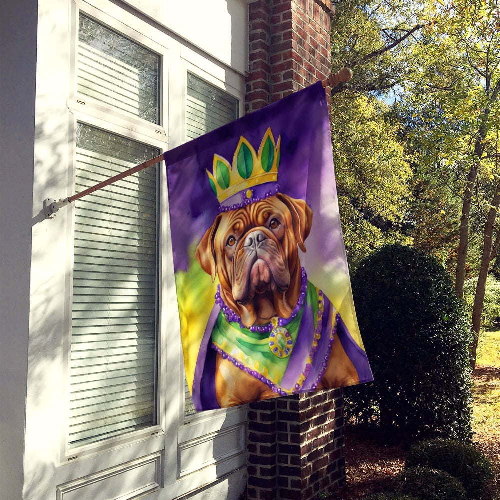 Dogue de Bordeaux King of Mardi Gras House Flag 28 in x 40 in