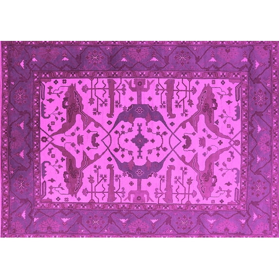 Ahgly Company Indoor Rectangle Oriental Pink Industrial Area Rugs, 8' x 10'