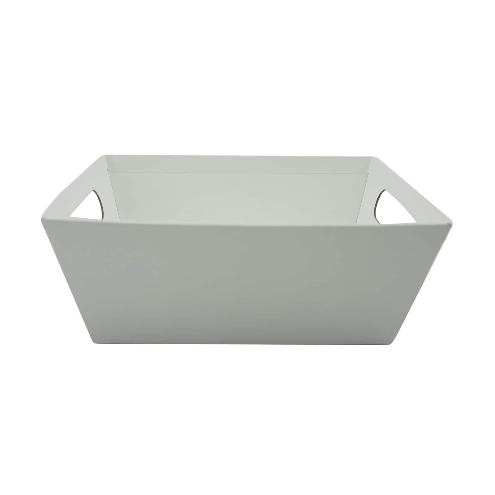 Celebrate It 9" x 7" White Basket with Handles - Cardboard Baskets for Organization, Parties, Birthdays, and Holidays - Bulk 12 Pack