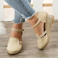 thumbnail image 3 of NECHOLOGY Earth Spirit Womens Sandals Women Sandals Platform Wedge Linen Sandals Fashion Versatile Women Heels Sandals under 10 Beige 7.5, 3 of 5