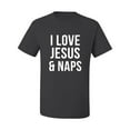 thumbnail image 2 of Wild Bobby, All I Need is Jesus & Coffee Inspirational/Christian Men Graphic Tee, Charcoal, 3X-Large, 2 of 6