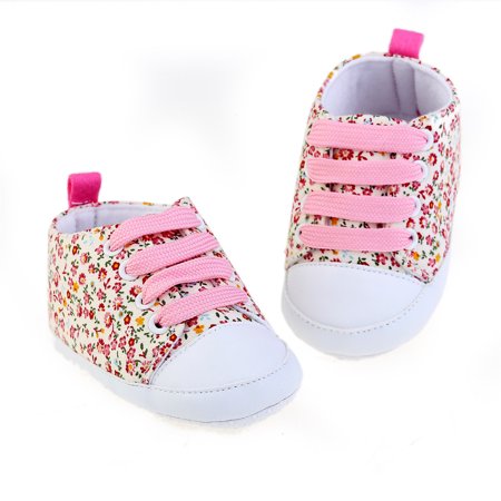 

Toddler Soft Soled Anti-slip Baby Canvas Floral Shoes Pink/12