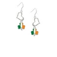 thumbnail image 2 of Delight Jewelry Silvertone Irish Flag Shamrock Open Heart French Earrings, 2 of 4