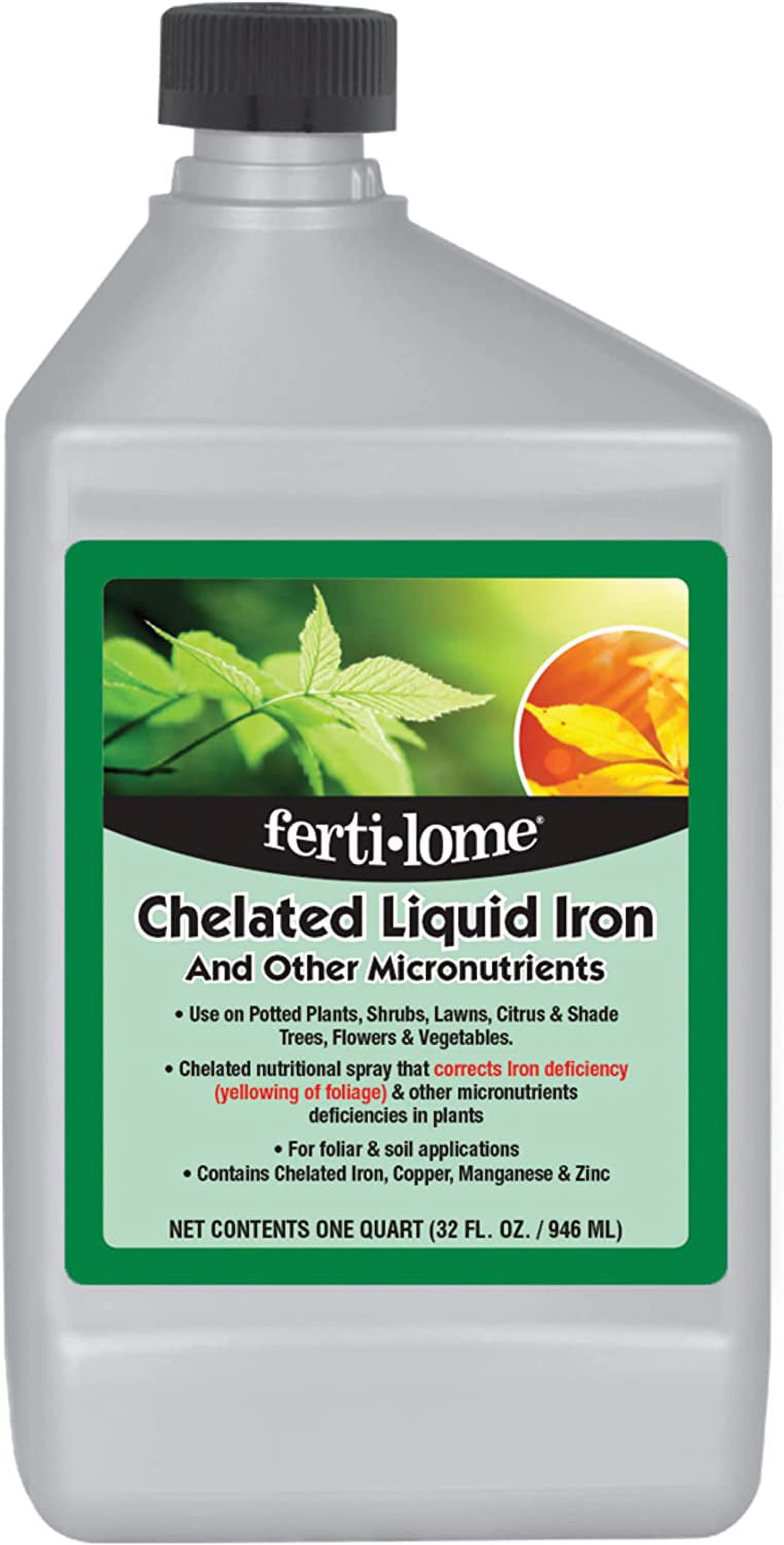 Ferti Lome Chelated Iron Liquid Plant Food Fertilizer - Synthetic, Outdoor Use - 32 Oz