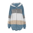 thumbnail image 5 of CCRFTGI Hoodie for Children Boys Girls Size 7 Sherpa Patchwork Fleece Lined Full Zip Hoodie Sweatshirt Trendy Fall Winter Jacket Cozy Warm School Uniform Sweater Blue 11-12 Years, 5 of 6