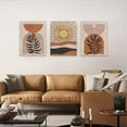 thumbnail image 5 of Boho Wall Art, Mid-Century Modern Wall Art Prints, Framed Neutral Abstract Canvas Art Prints Orange Brown Sun Desert Leaf Boho Botanical Wall Decor, Boho Painting, 5 of 6