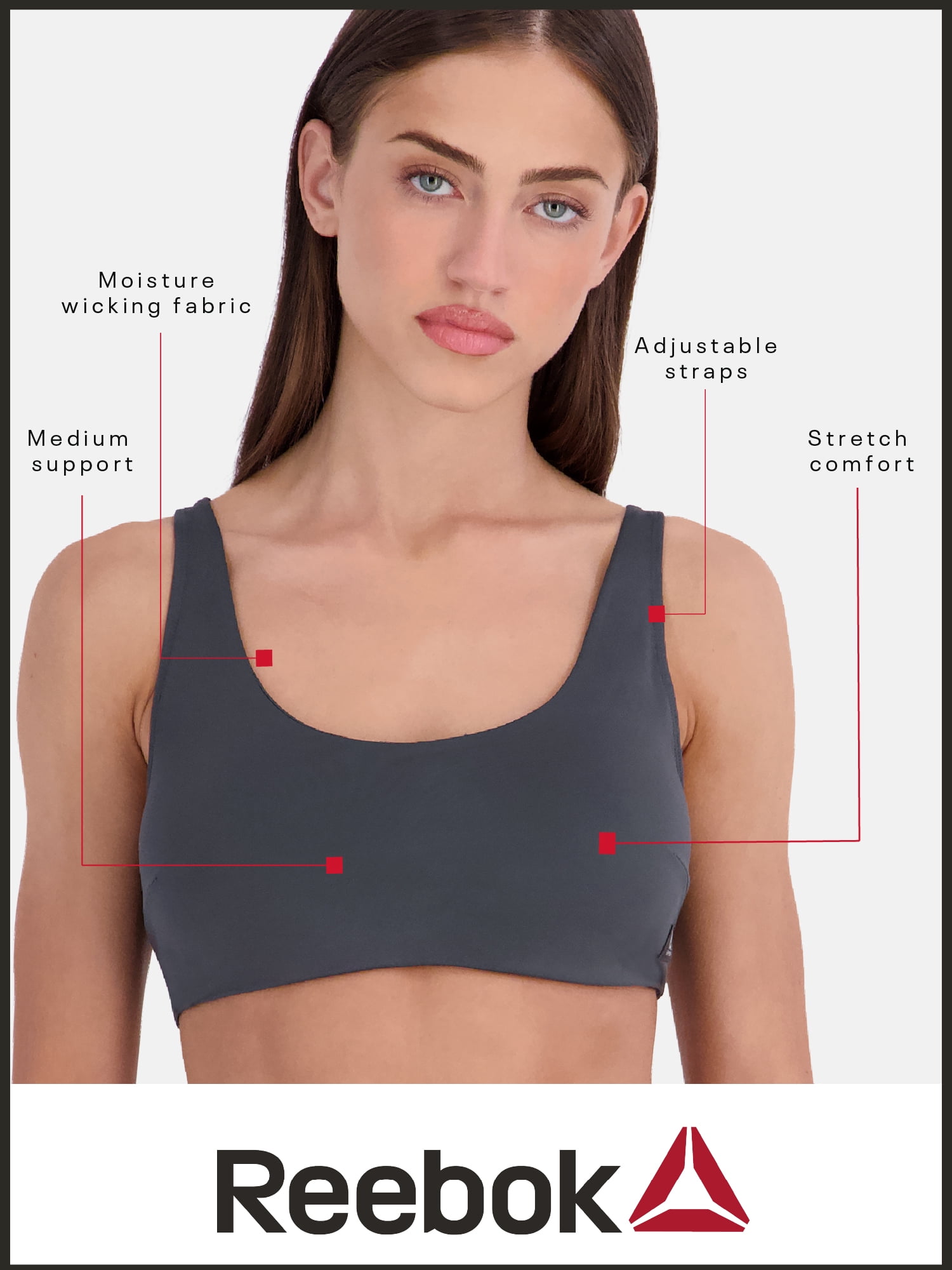 Reebok Women’s Pro-Series Medium Impact Sports Bra, Sizes S - XXXL