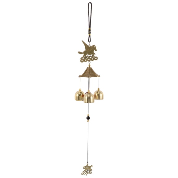 COMPUKAS Metal Wind Chimes Pendant Alloy Horse Shape Coffee Retro Style for Home Decor Garden 1Pack