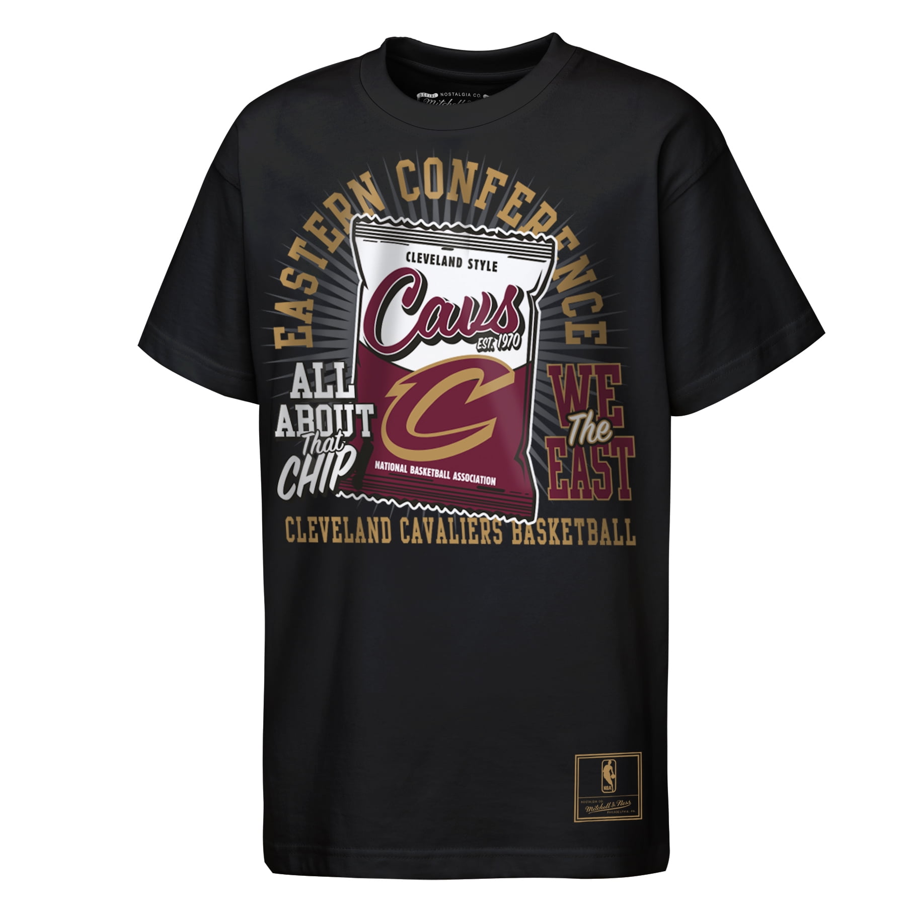 Youth Mitchell & Ness Black Cleveland Cavaliers All About the Chip Premium T-Shirt