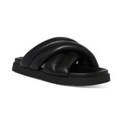 Steve Madden Womens Motte Crisscross Footb Black 5.5M